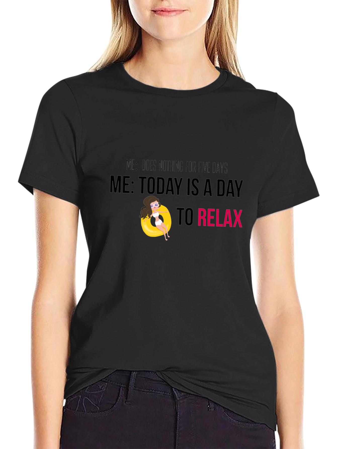 Camiseta Negra Relax - Día de Descanso