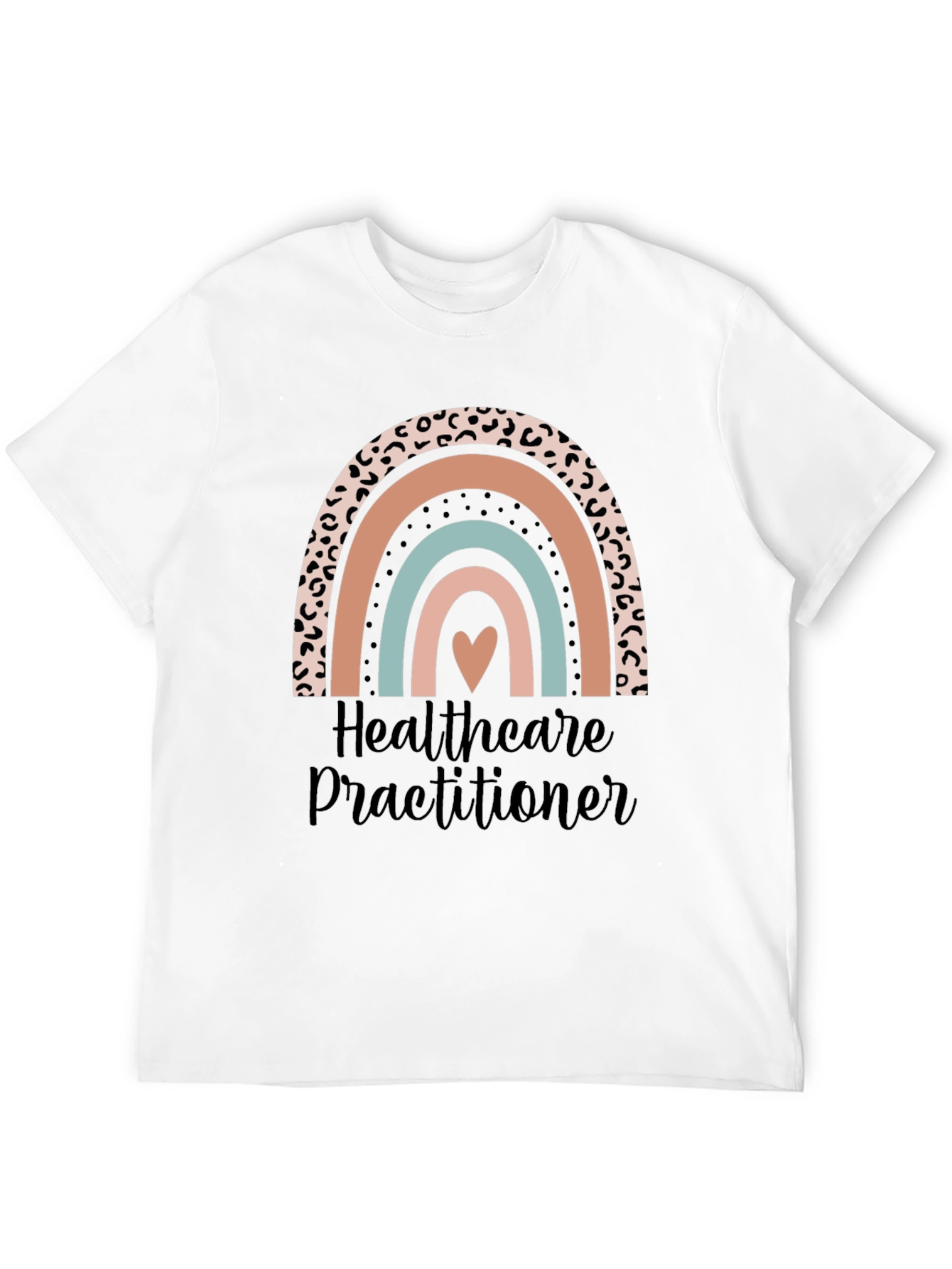 Healthcare Practitioner Rainbow Heart Graphic Tee