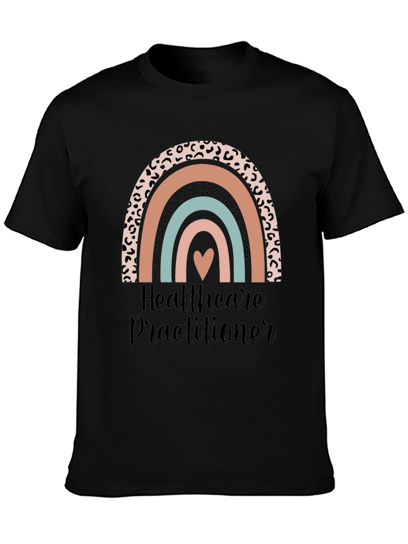 Healthcare Practitioner Rainbow Heart Graphic Tee