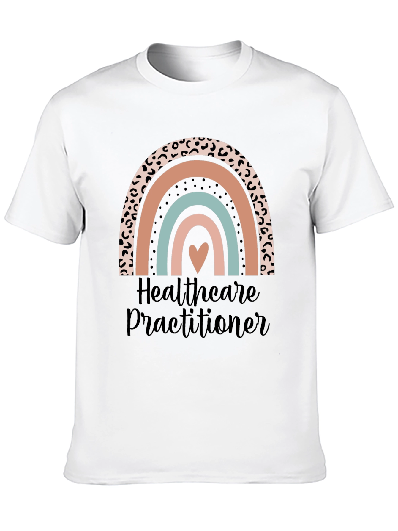 Healthcare Practitioner Rainbow Heart Graphic Tee