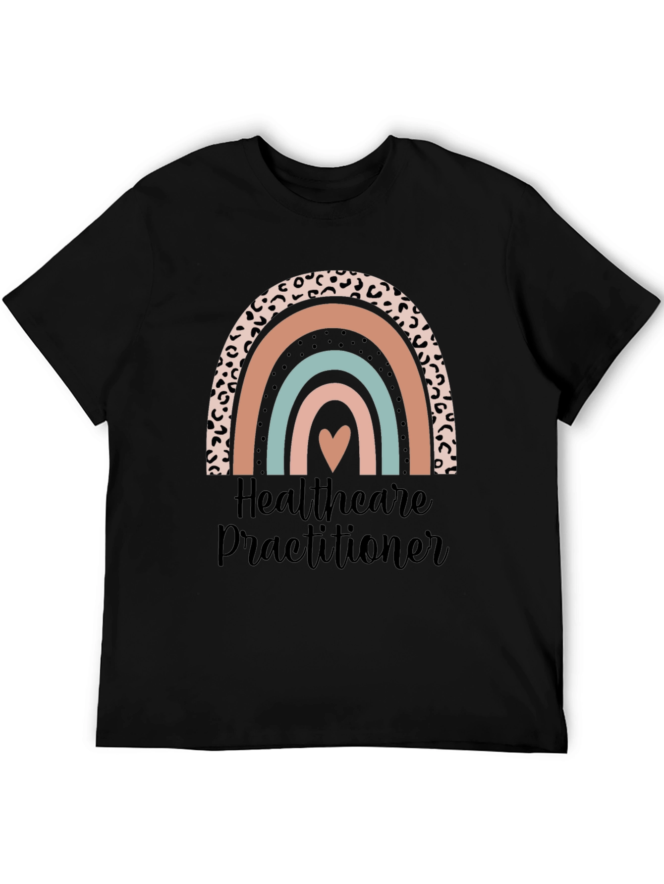 Healthcare Practitioner Rainbow Heart Graphic Tee