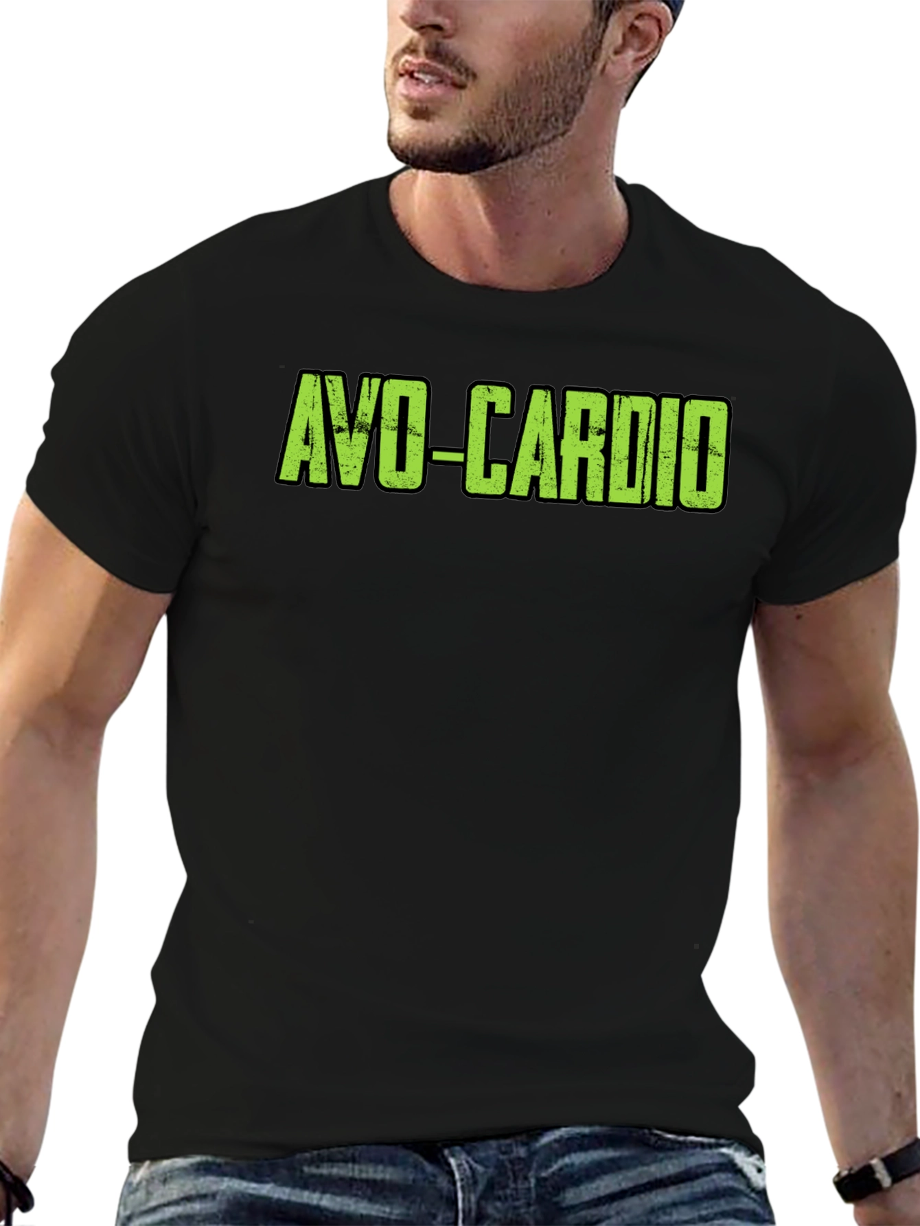 Camiseta Negra Avo-Cardio para Entrenamientos Divertidos