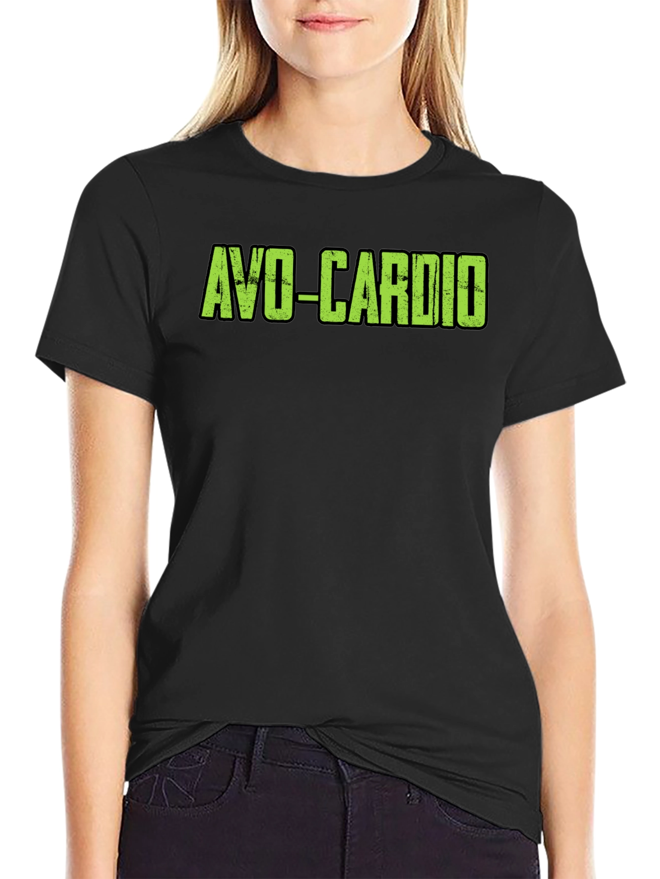 Camiseta Negra Avo-Cardio para Entrenamientos Divertidos