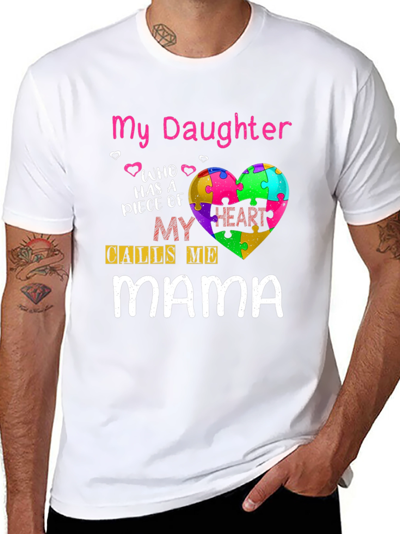 Camiseta Mi Hija Me Llama Mamá - Concienciación Autismo
