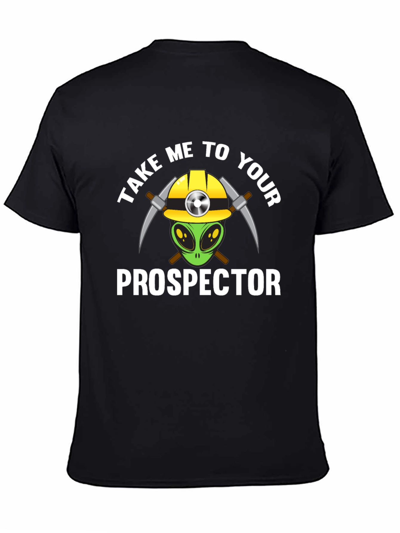 Camiseta Negra - Extraterrestre Minero