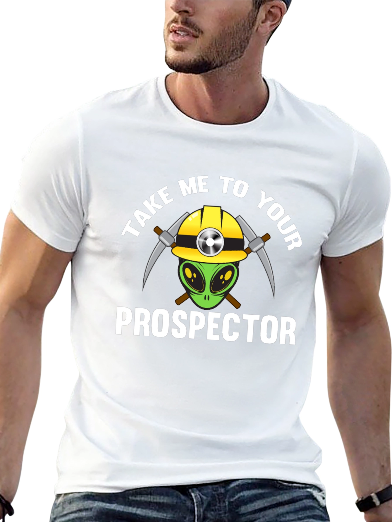 Camiseta Negra - Extraterrestre Minero