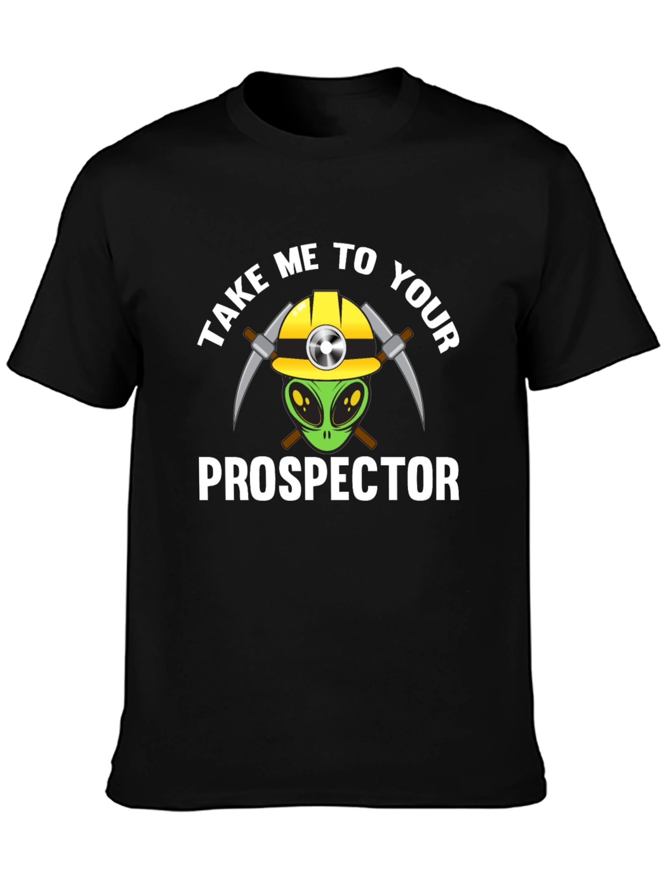 Camiseta Negra - Extraterrestre Minero