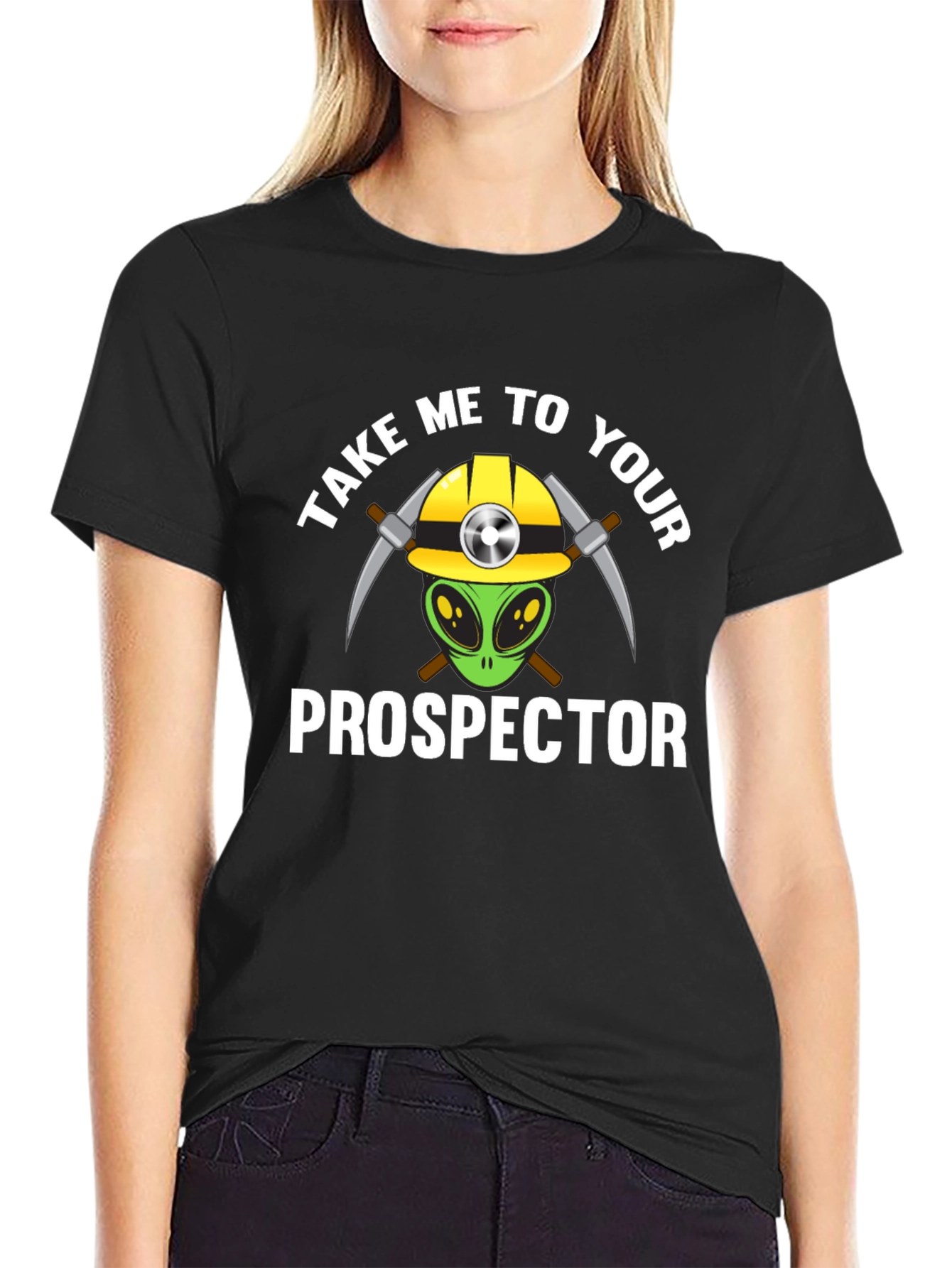 Camiseta Negra - Extraterrestre Minero