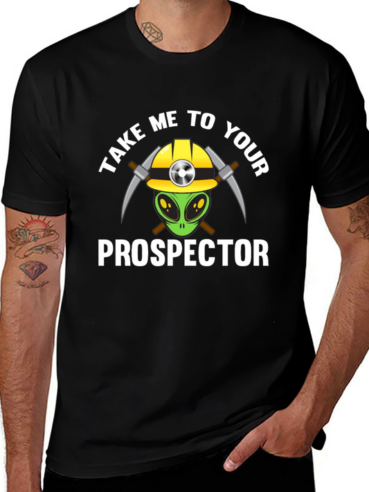 Camiseta Negra - Extraterrestre Minero