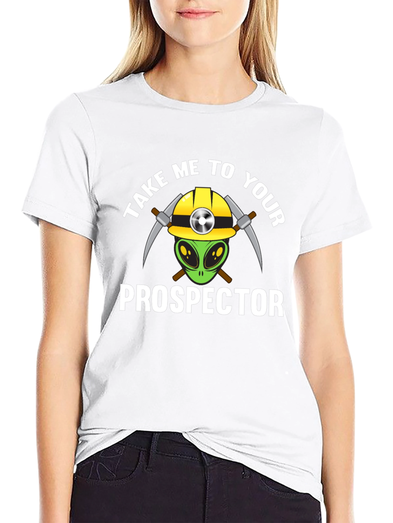 Camiseta Negra - Extraterrestre Minero