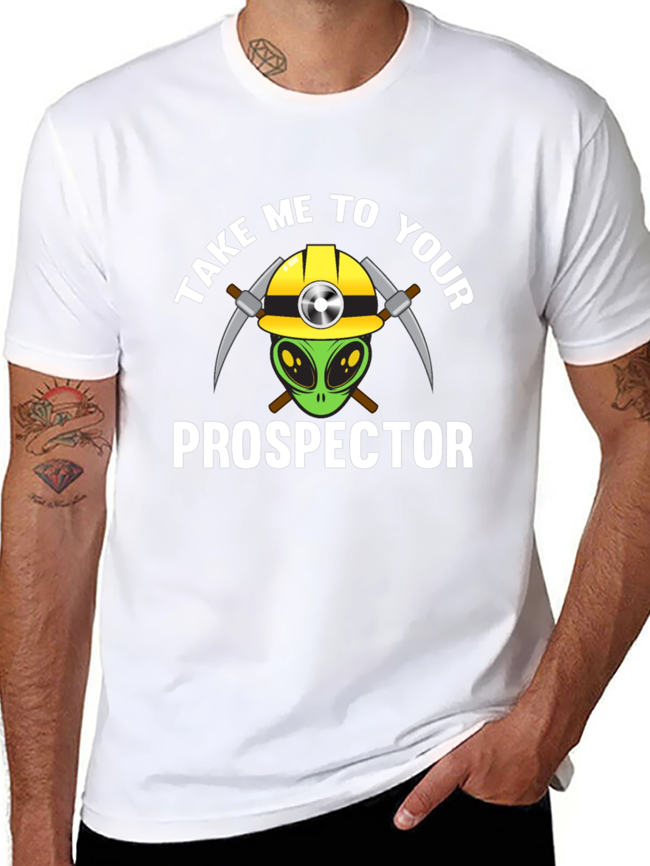 Camiseta Negra - Extraterrestre Minero
