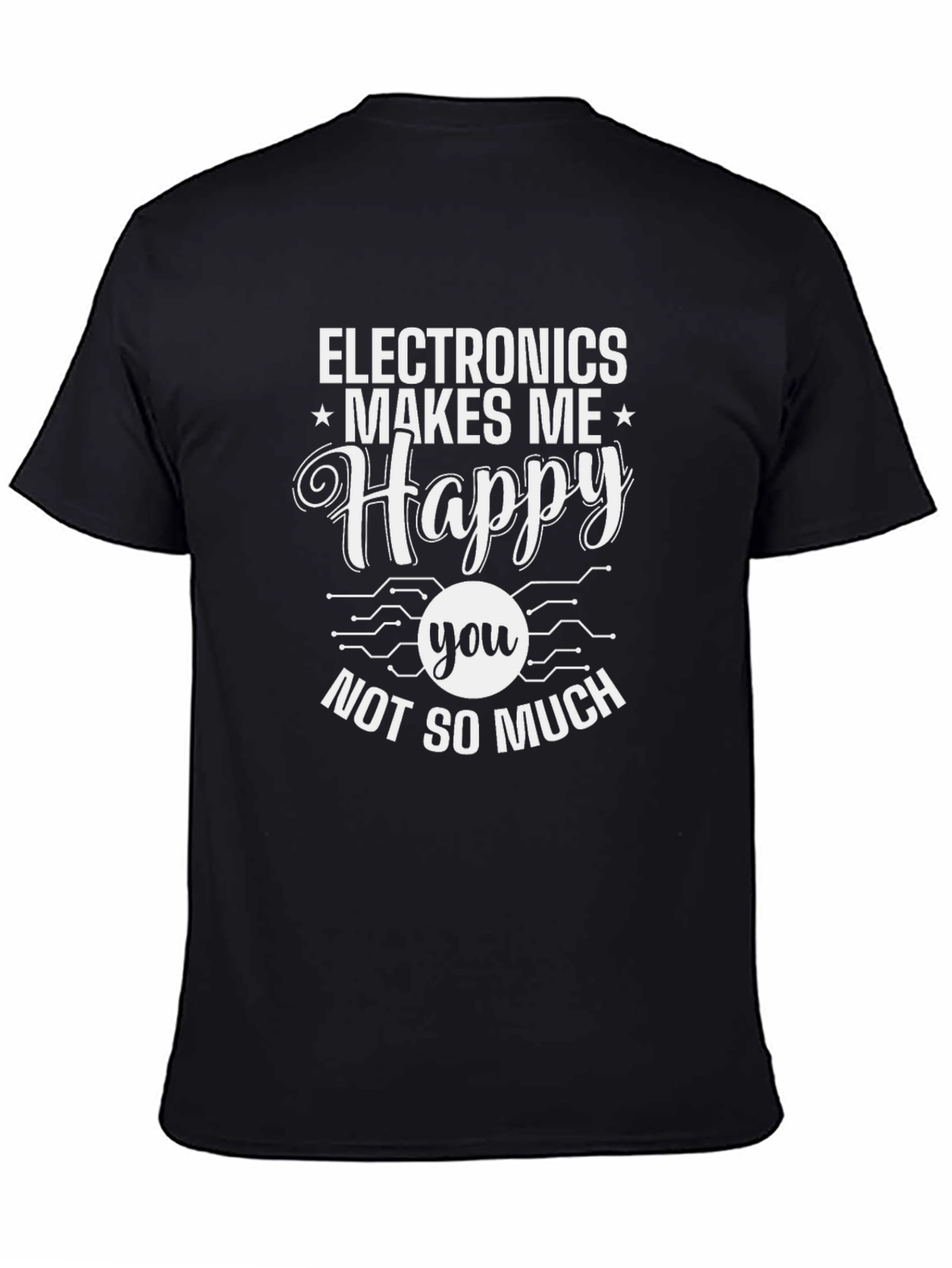 Camiseta Negra: Electrónica Me Hace Feliz