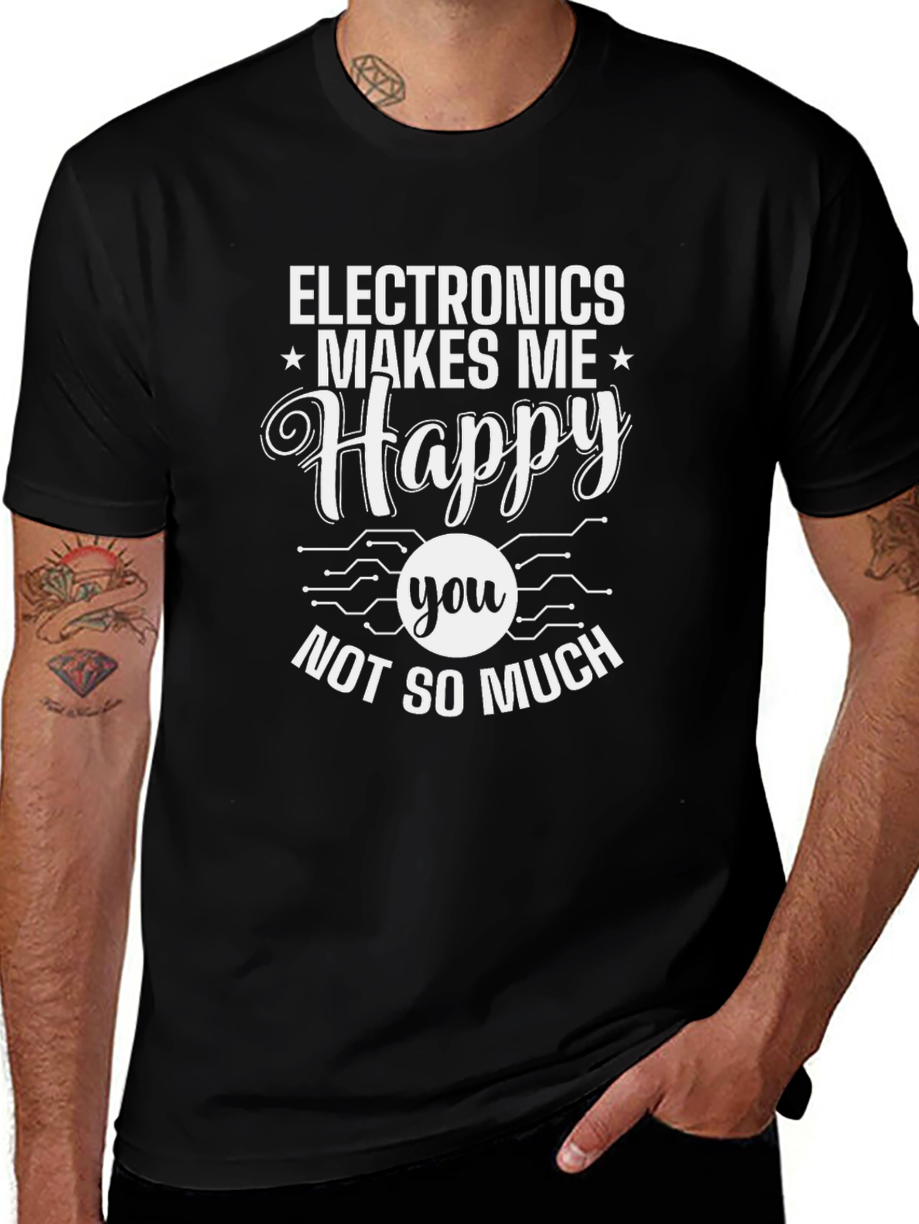 Camiseta Negra: Electrónica Me Hace Feliz
