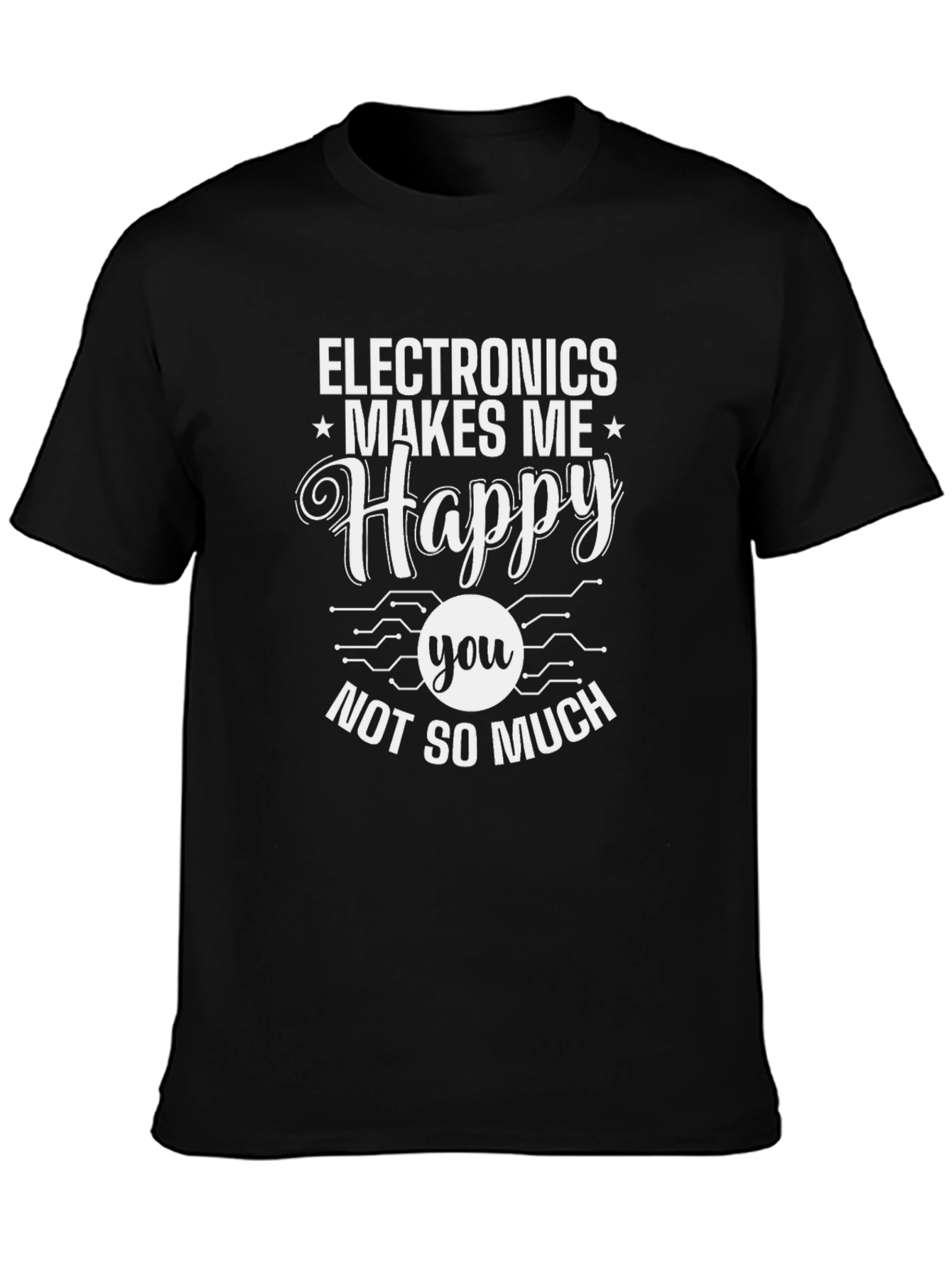 Camiseta Negra: Electrónica Me Hace Feliz