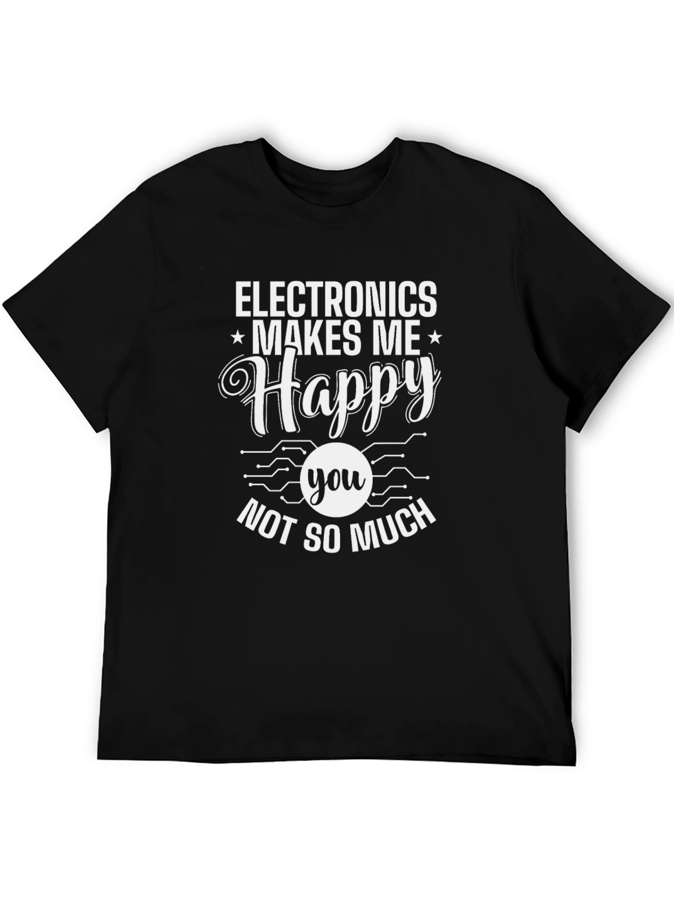 Camiseta Negra: Electrónica Me Hace Feliz
