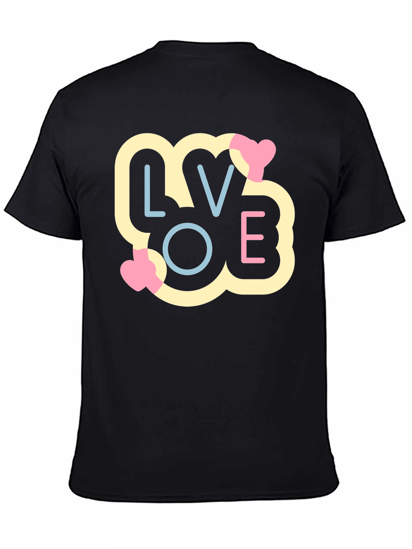 Camiseta Negra LOVE Estilo Pop Art