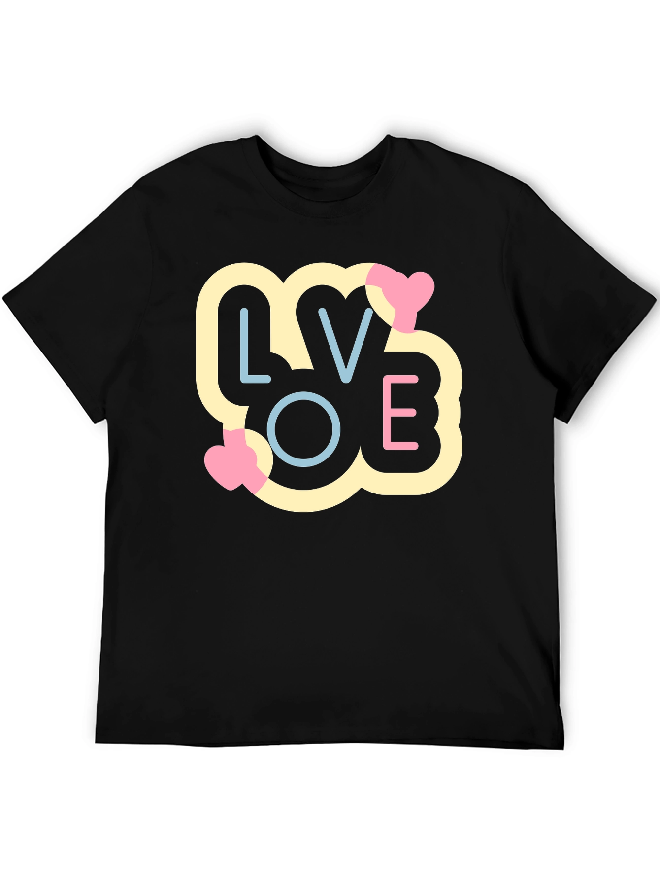 Camiseta Negra LOVE Estilo Pop Art