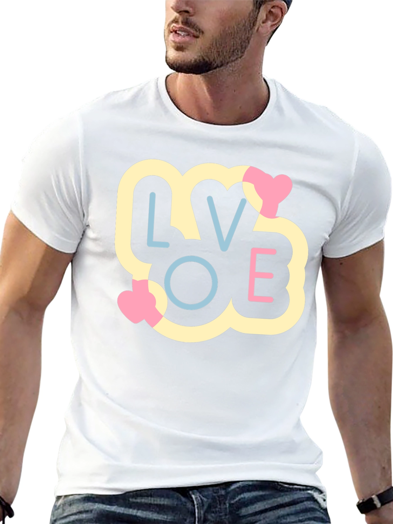 Camiseta Negra LOVE Estilo Pop Art