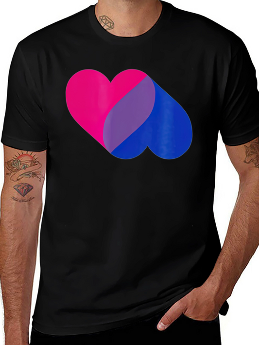 Camiseta Negra con Corazón Bisexual - Orgullo y Estilo