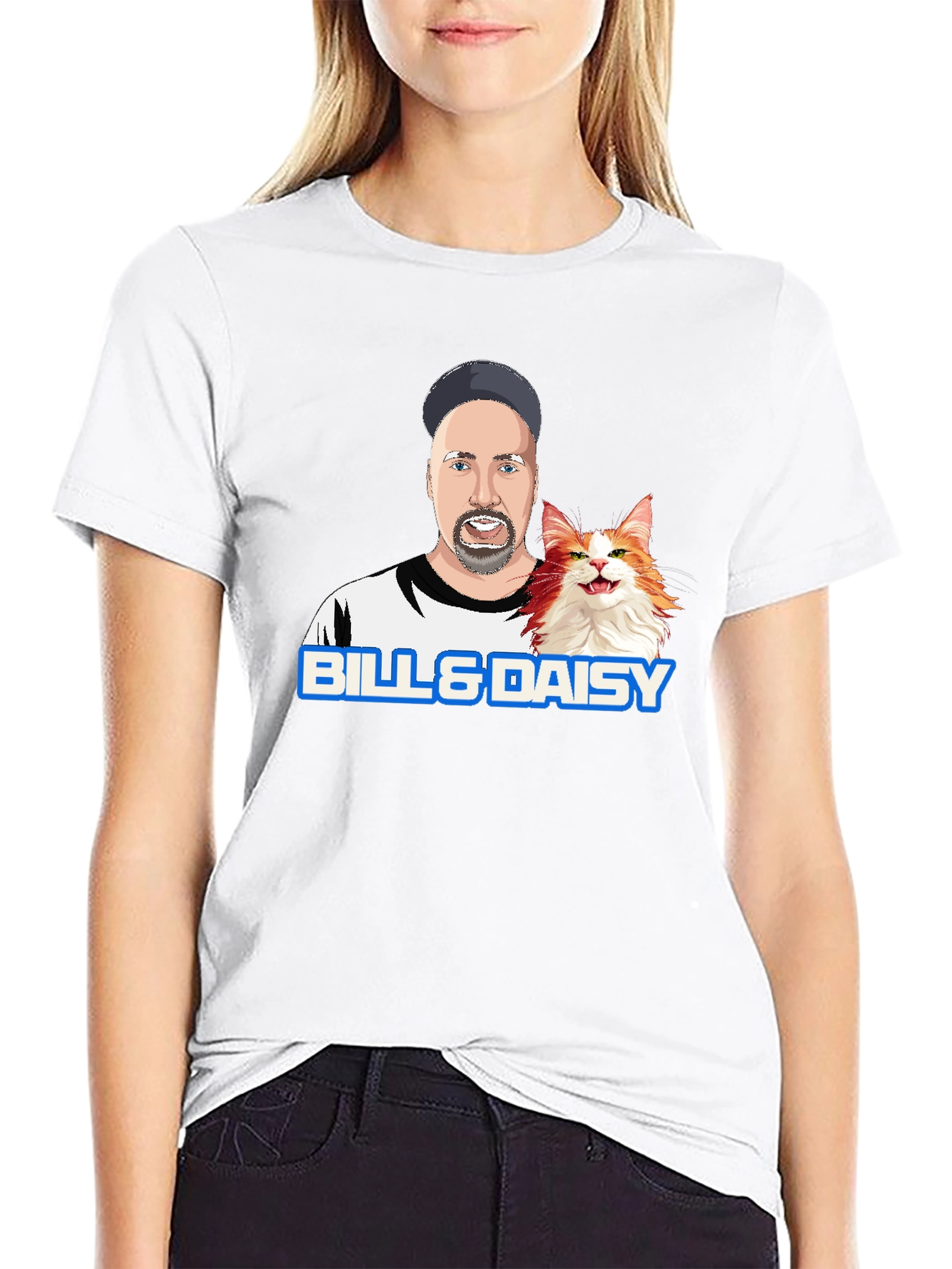 Bill & Daisy Cartoon Graphic T-Shirt