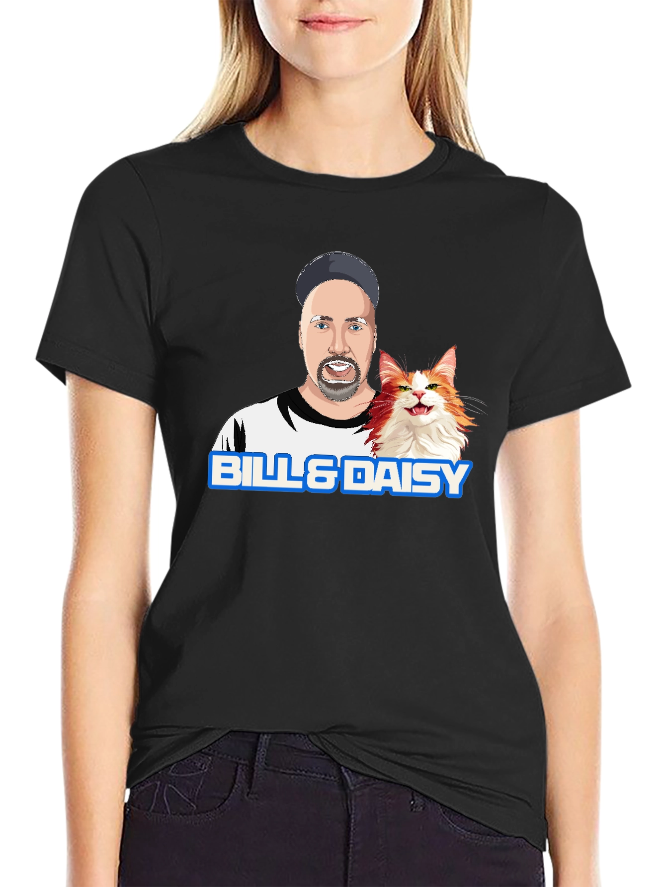 Bill & Daisy Cartoon Graphic T-Shirt