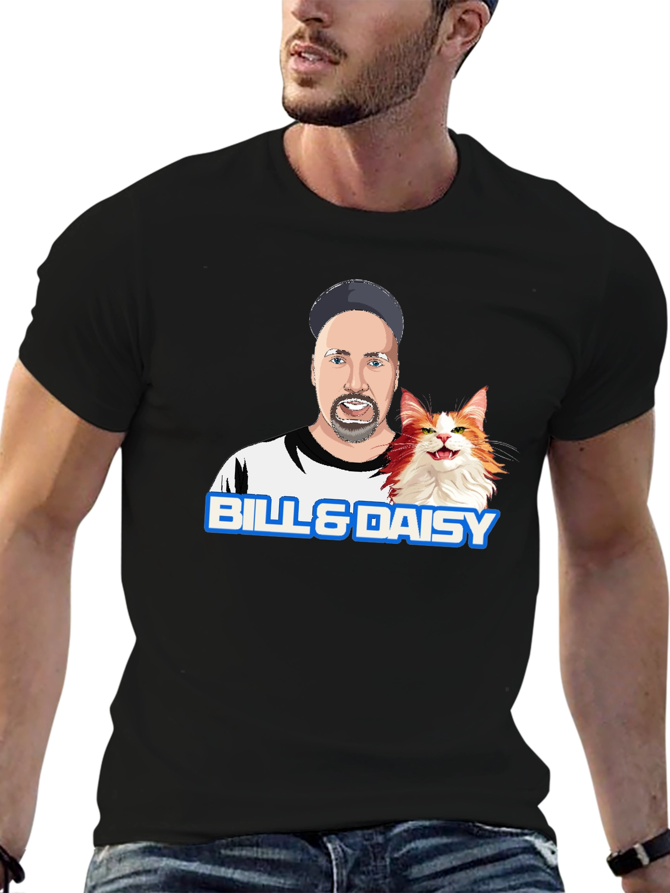 Bill & Daisy Cartoon Graphic T-Shirt