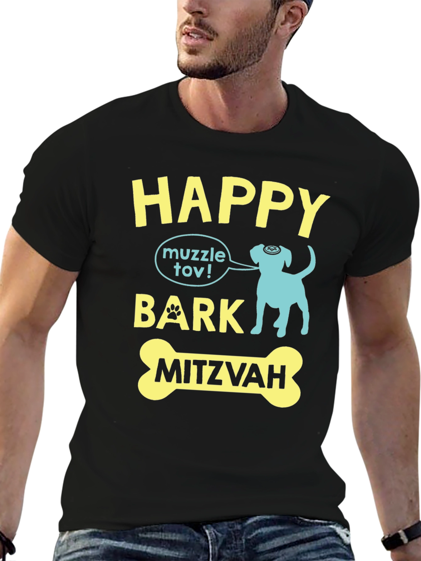 Camiseta Happy Bark Mitzvah para Amantes de Perros