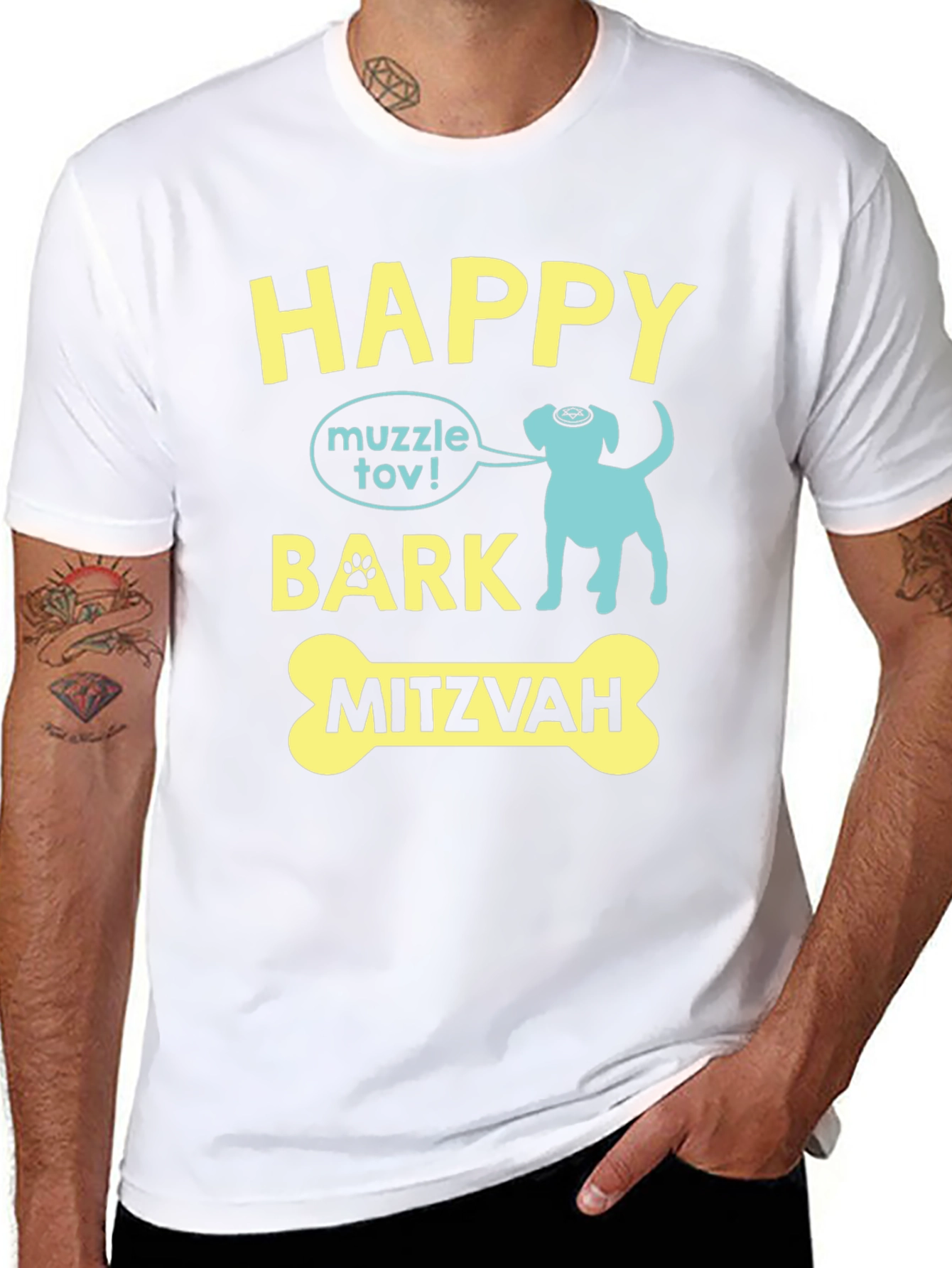 Camiseta Happy Bark Mitzvah para Amantes de Perros