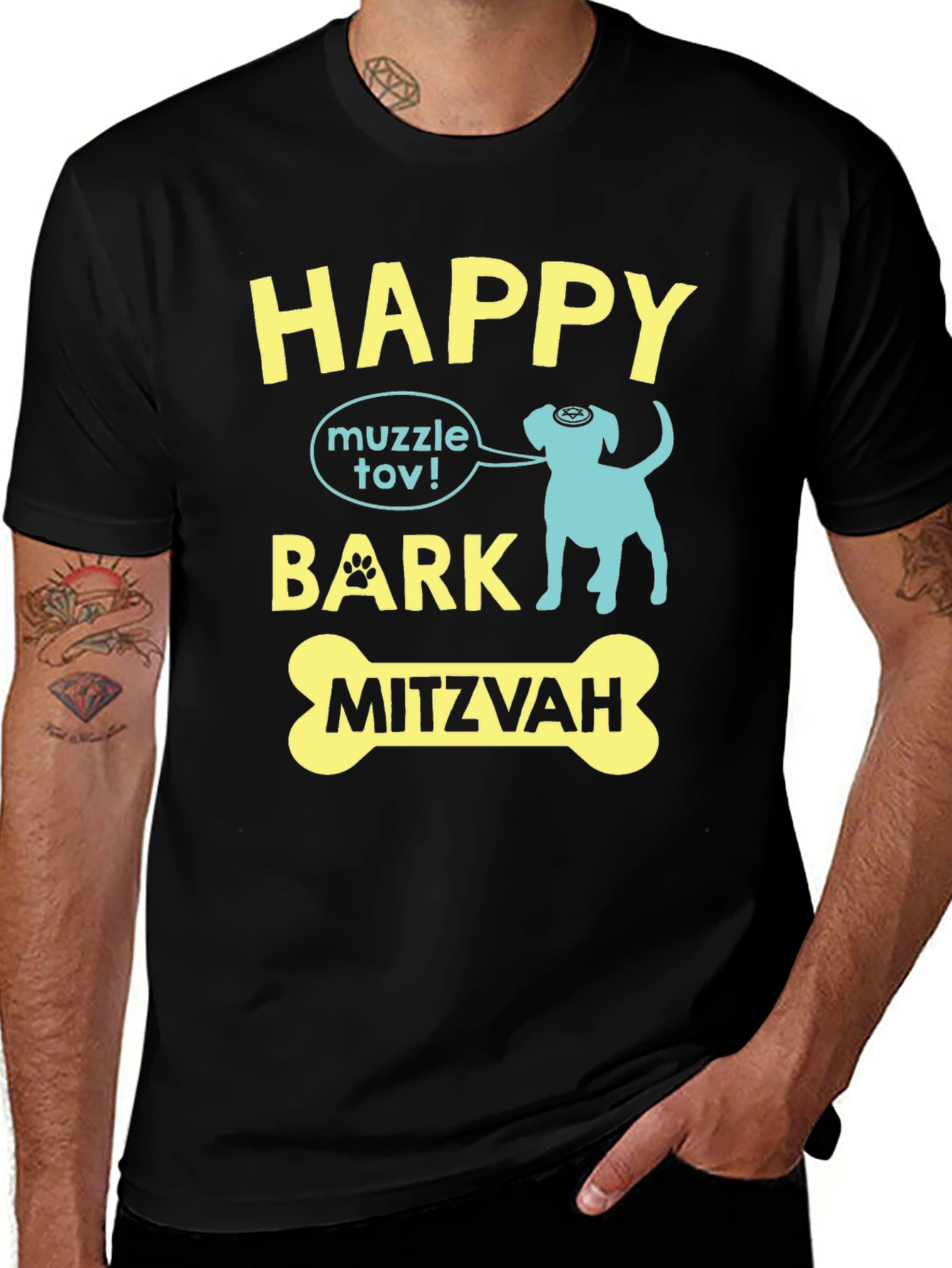 Camiseta Happy Bark Mitzvah para Amantes de Perros