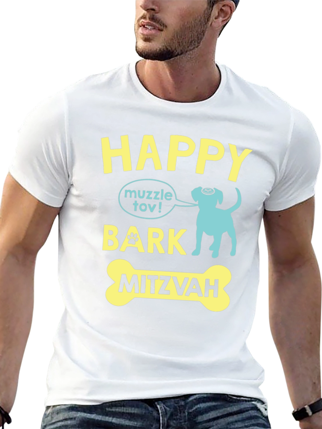 Camiseta Happy Bark Mitzvah para Amantes de Perros