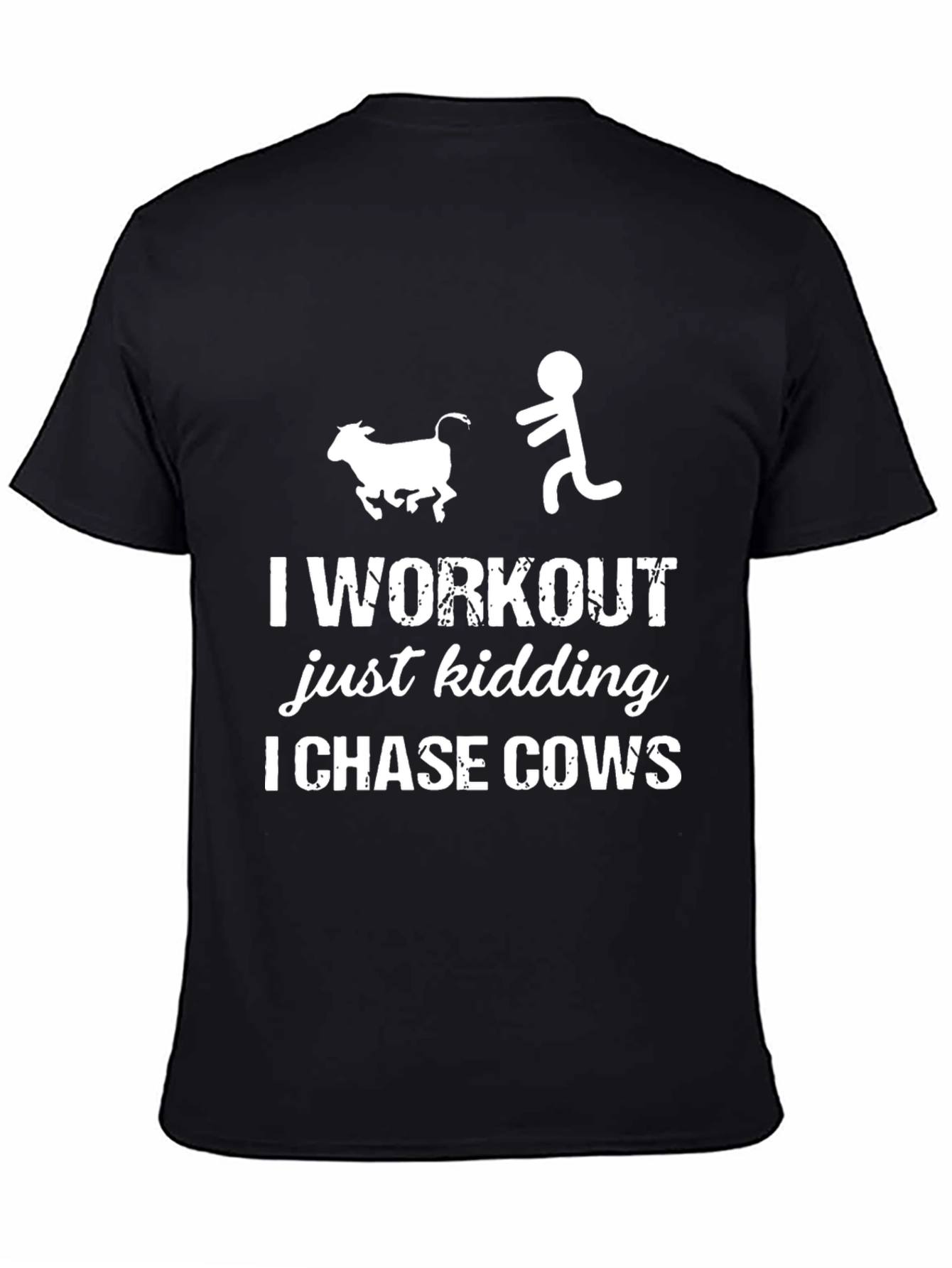 Camiseta Hombre: Persiguiendo Vacas con Humor