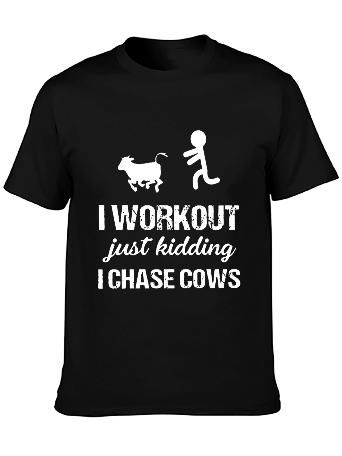 Camiseta Hombre: Persiguiendo Vacas con Humor