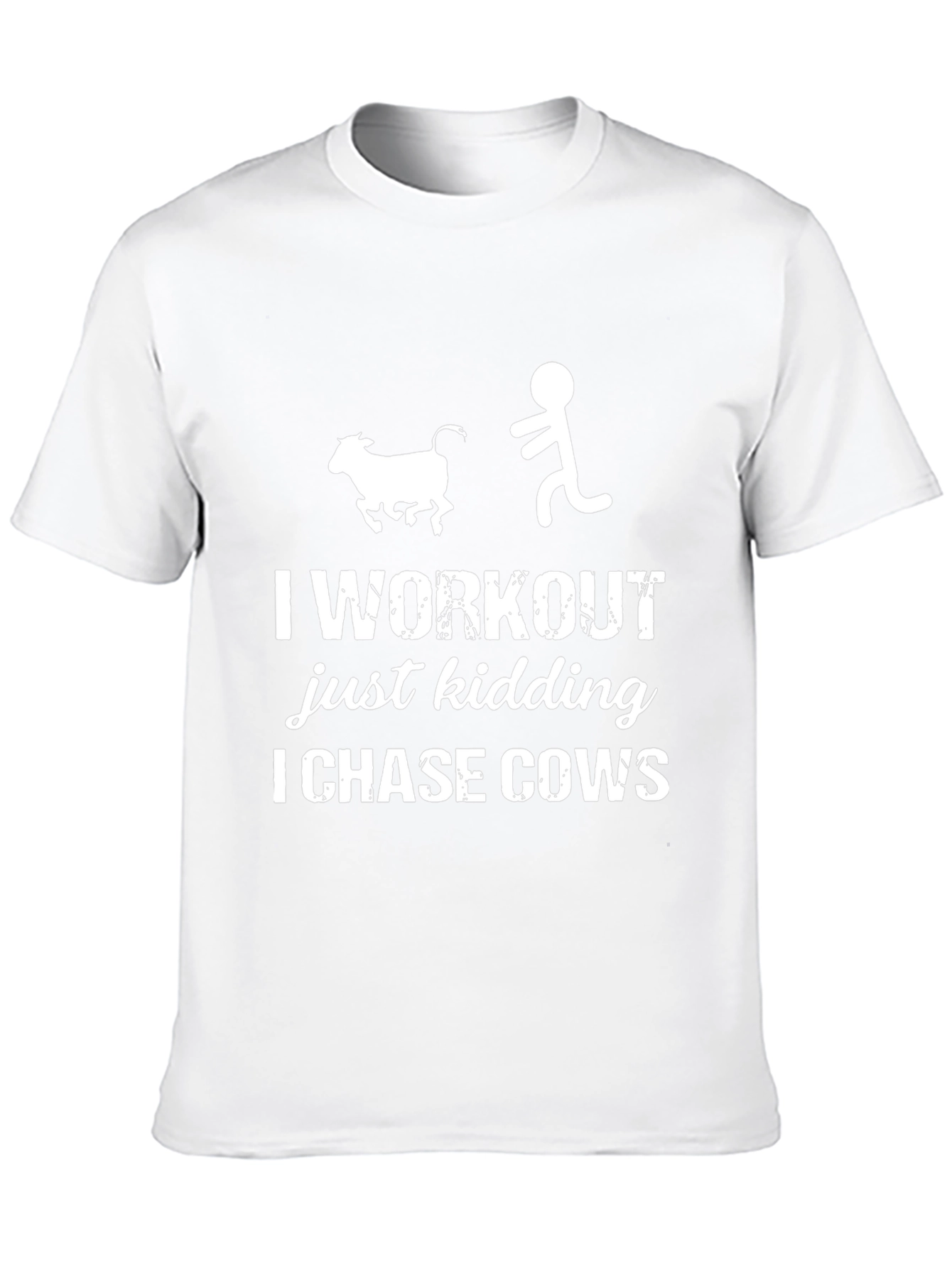 Camiseta Hombre: Persiguiendo Vacas con Humor