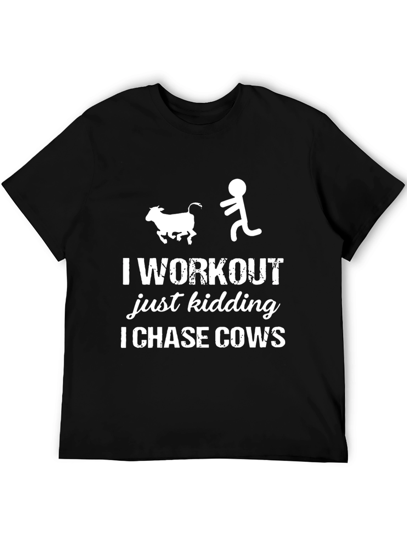 Camiseta Hombre: Persiguiendo Vacas con Humor