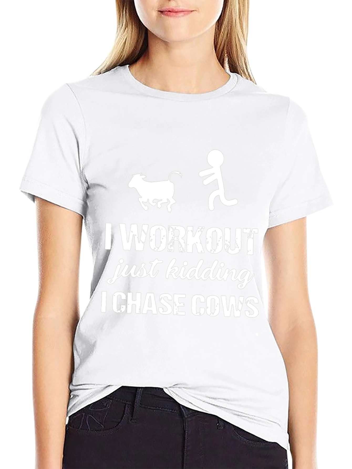 Camiseta Hombre: Persiguiendo Vacas con Humor