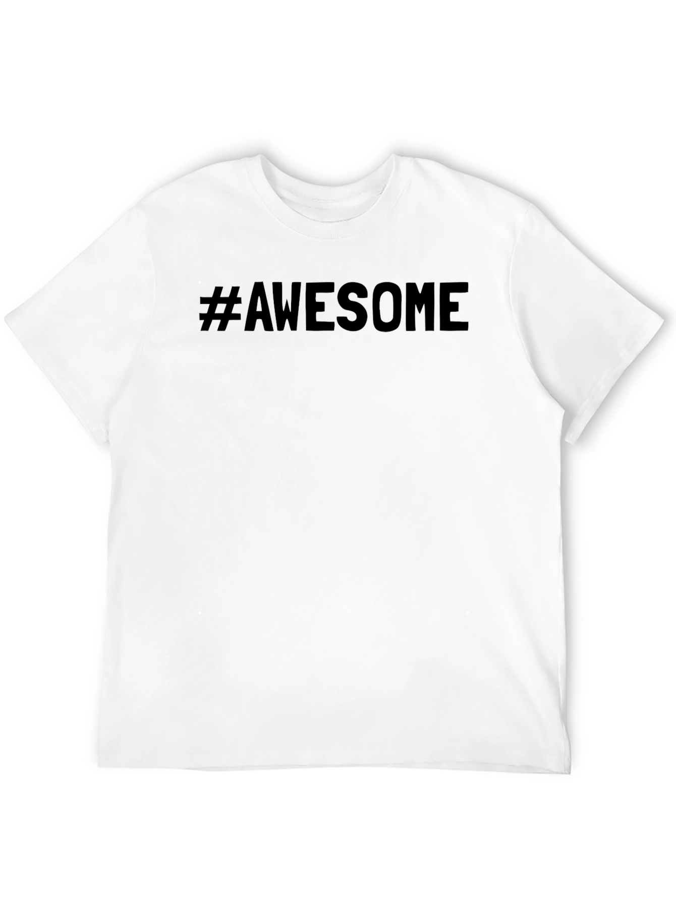 Camiseta Negra #Awesome Casual para Hombre