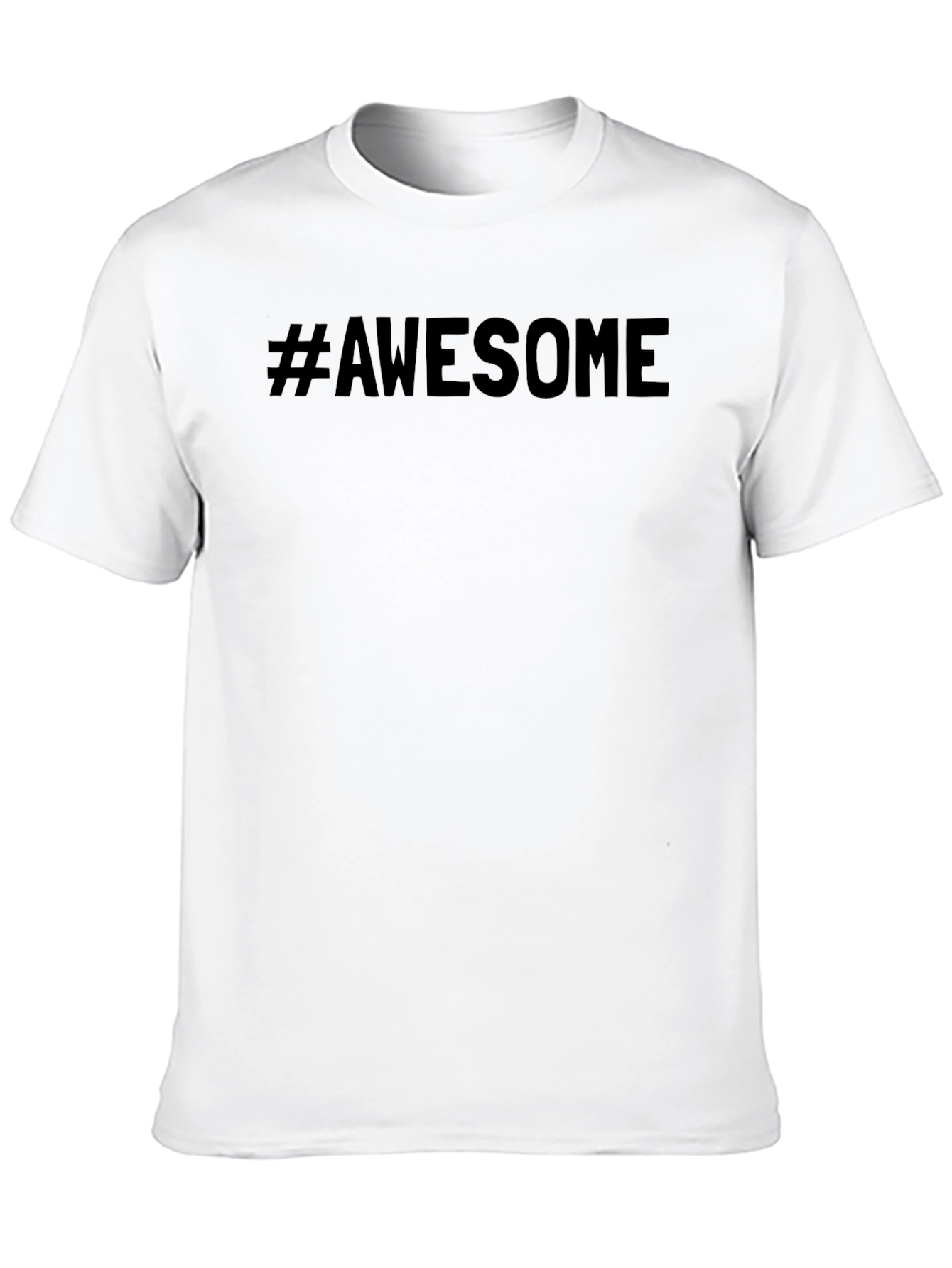 Camiseta Negra #Awesome Casual para Hombre