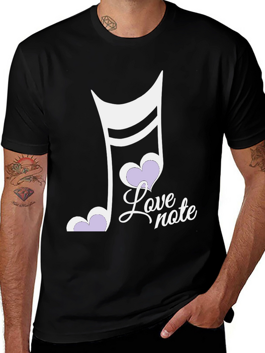 Camiseta Negra Love Note Hombre