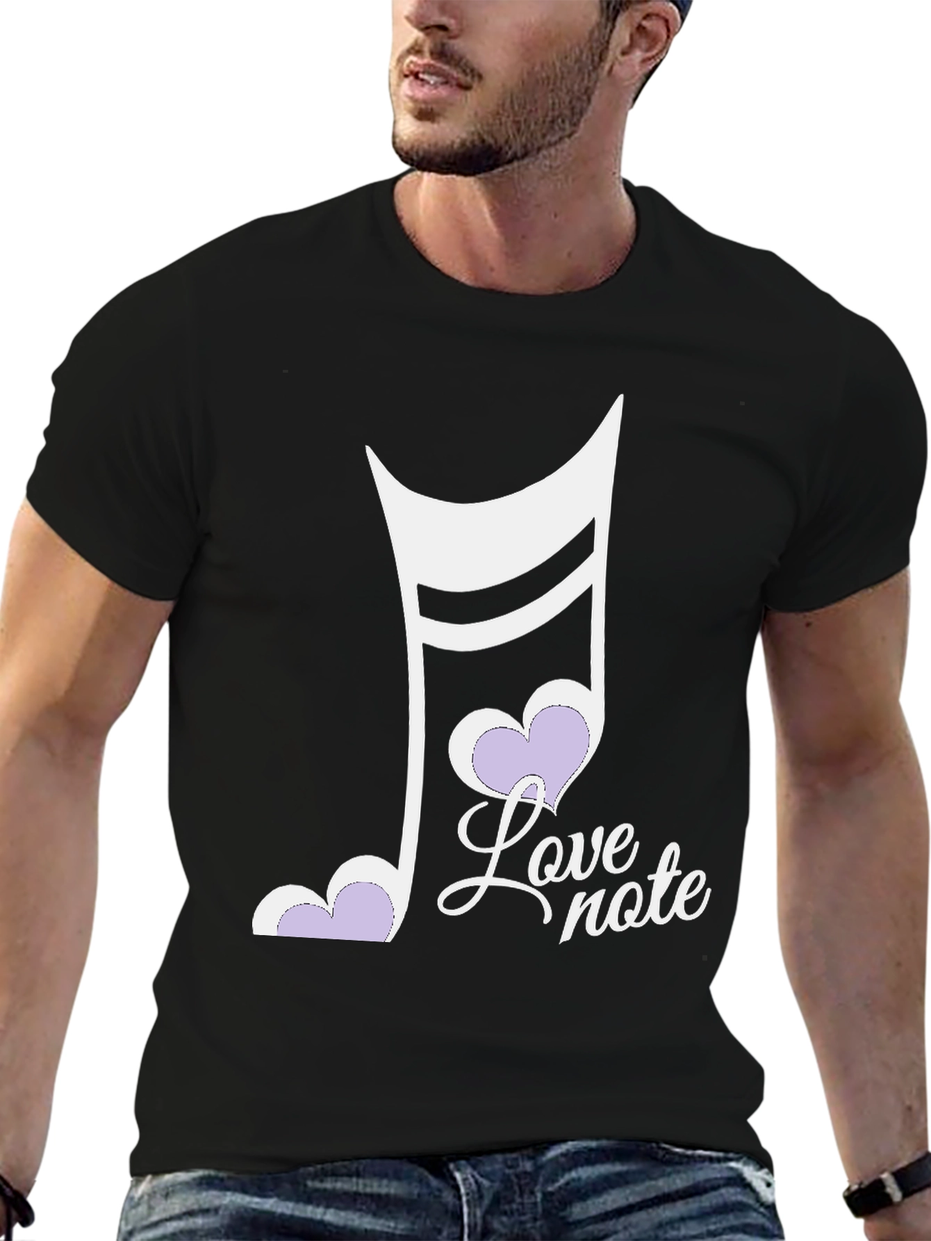 Camiseta Negra Love Note Hombre