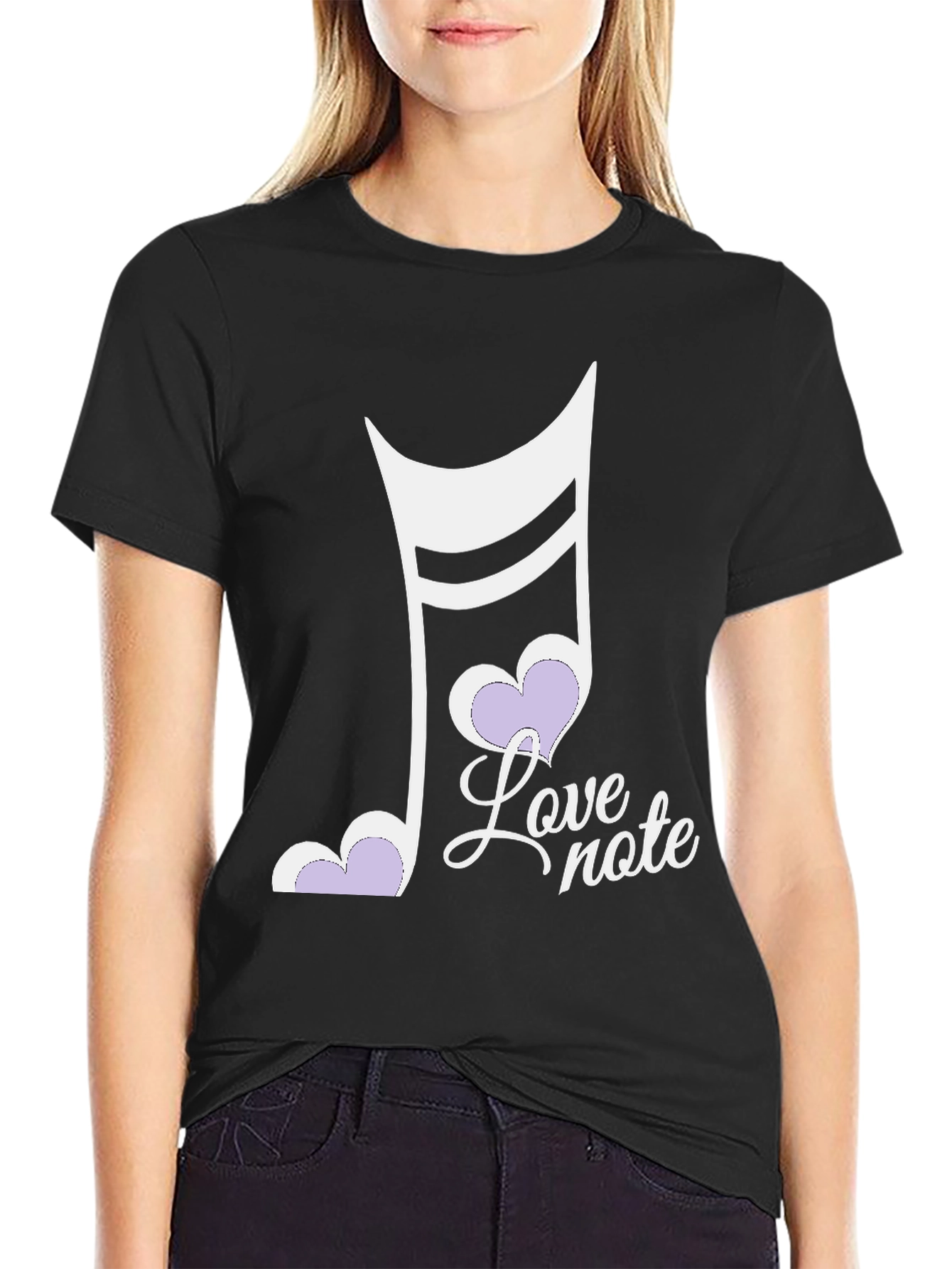 Camiseta Negra Love Note Hombre