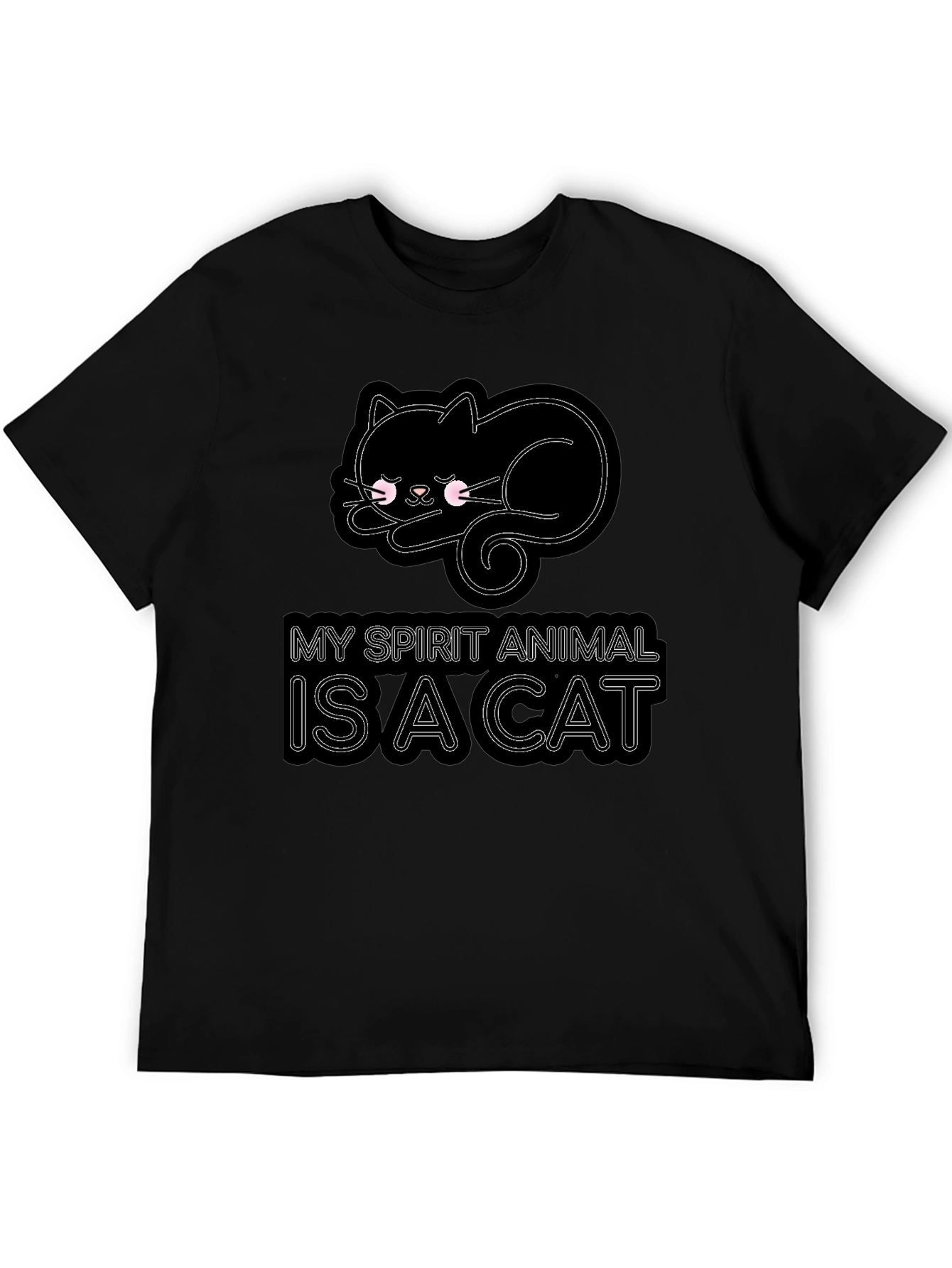 Camiseta Negra Mi Animal Espiritual es un Gato