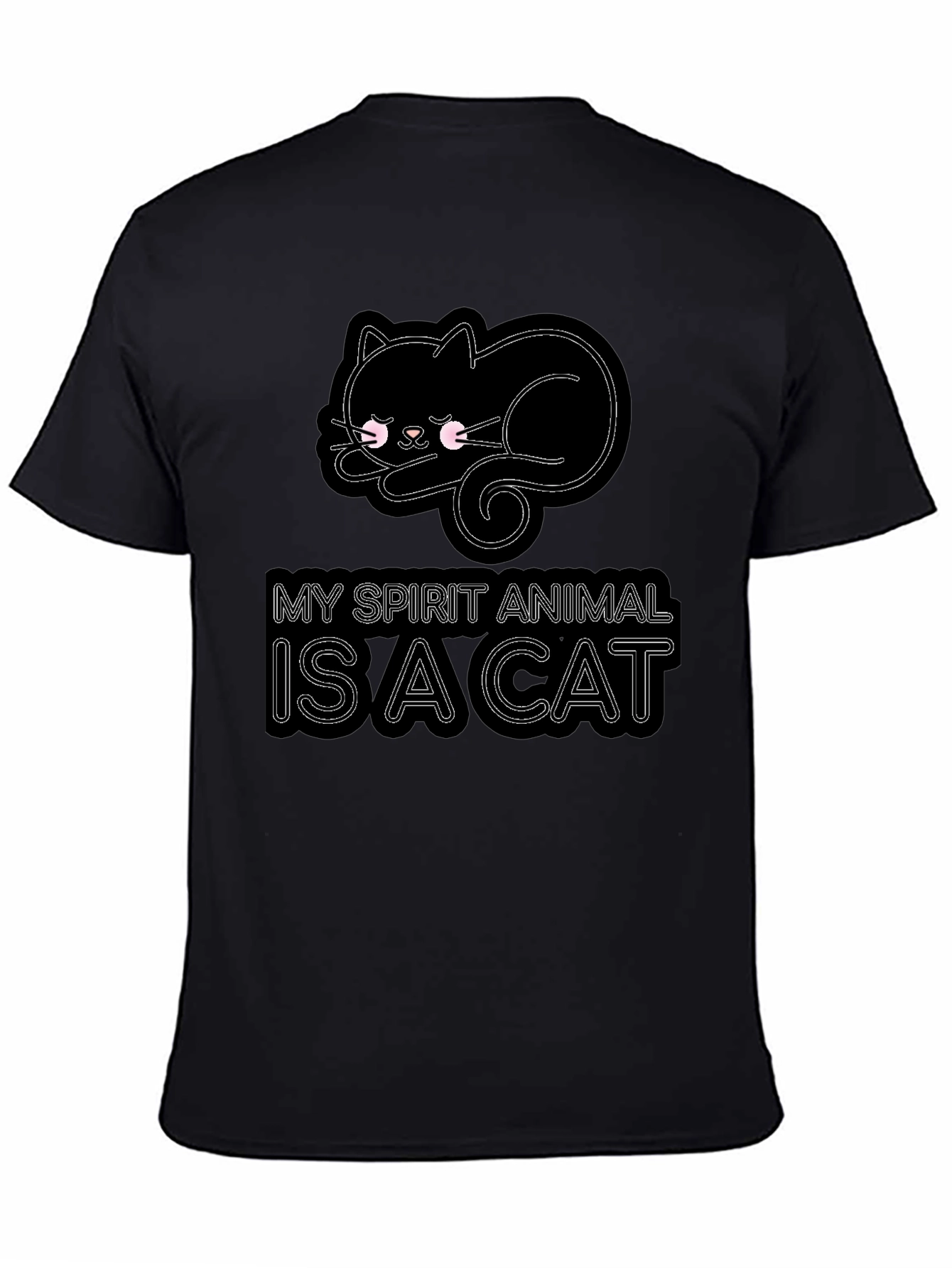 Camiseta Negra Mi Animal Espiritual es un Gato