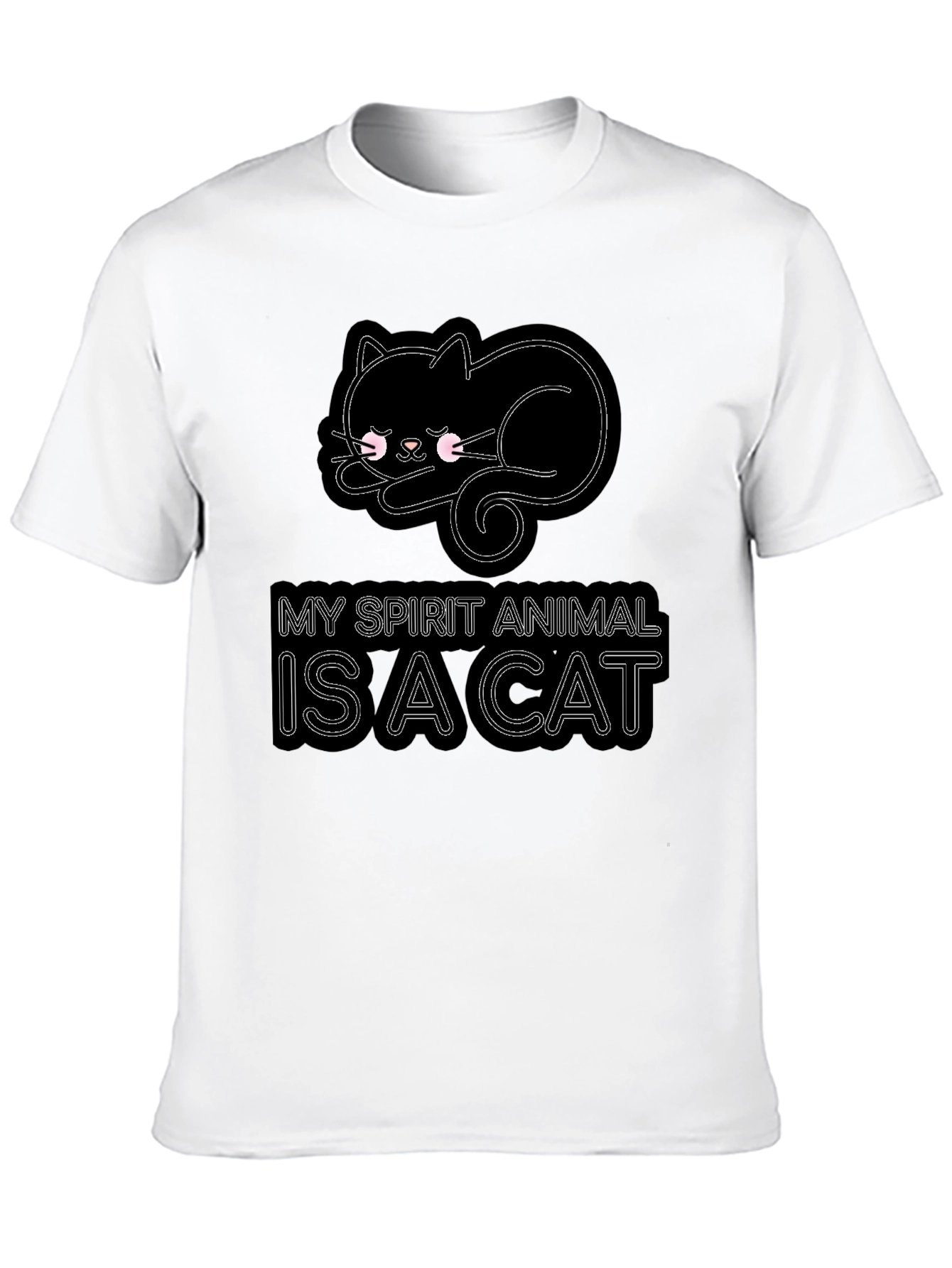 Camiseta Negra Mi Animal Espiritual es un Gato
