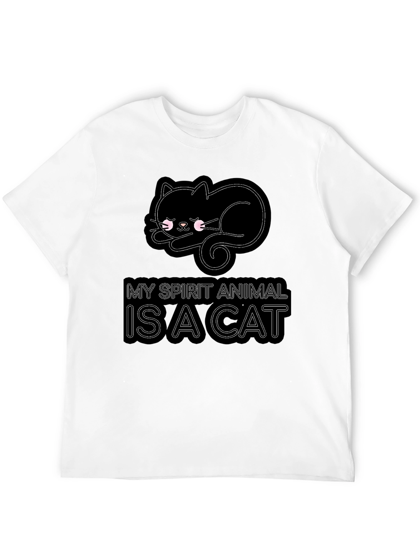 Camiseta Negra Mi Animal Espiritual es un Gato