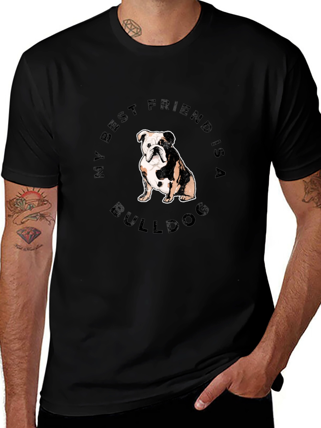 Camiseta Negra Bulldog: Mi Mejor Amigo