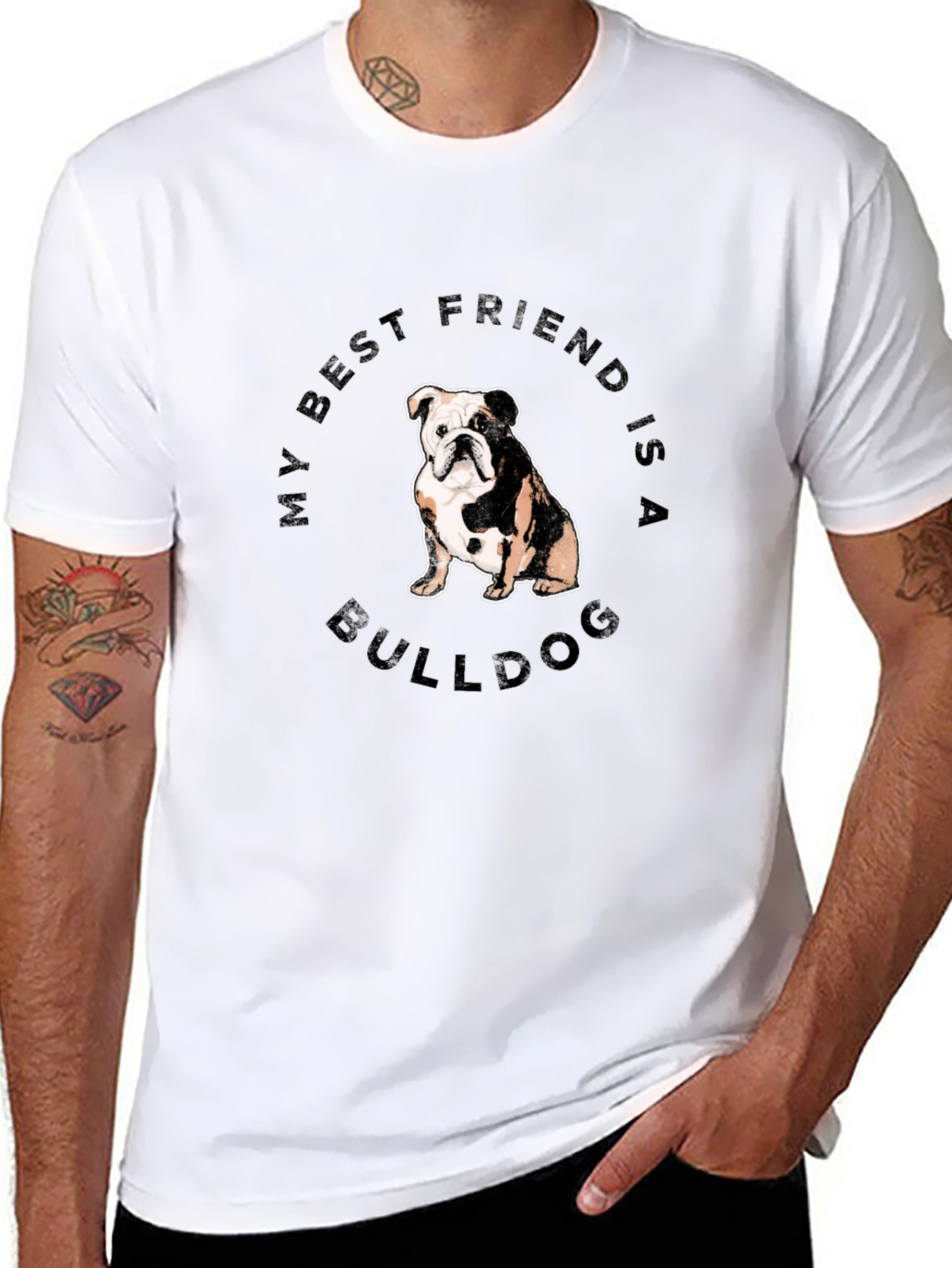 Camiseta Negra Bulldog: Mi Mejor Amigo