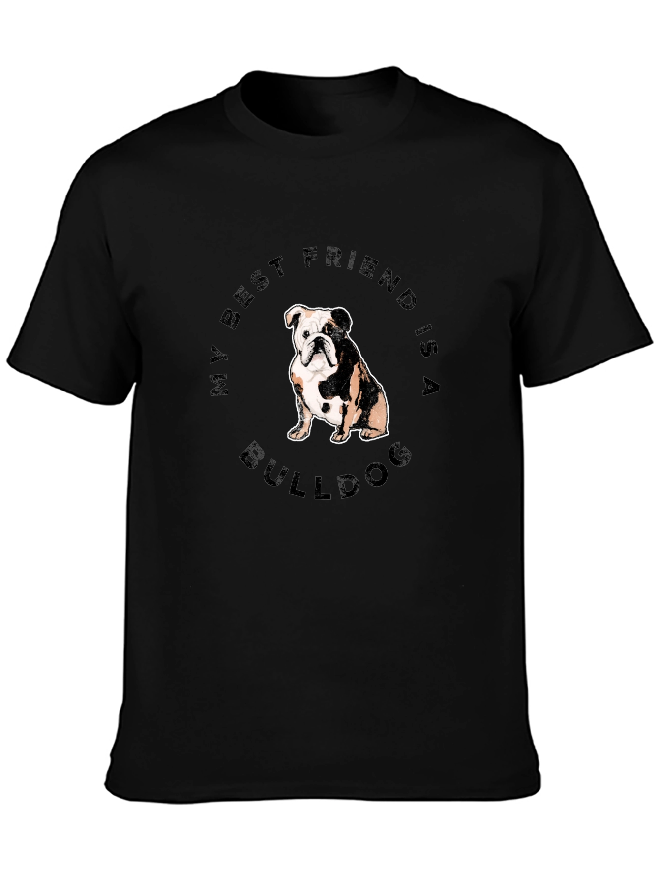 Camiseta Negra Bulldog: Mi Mejor Amigo