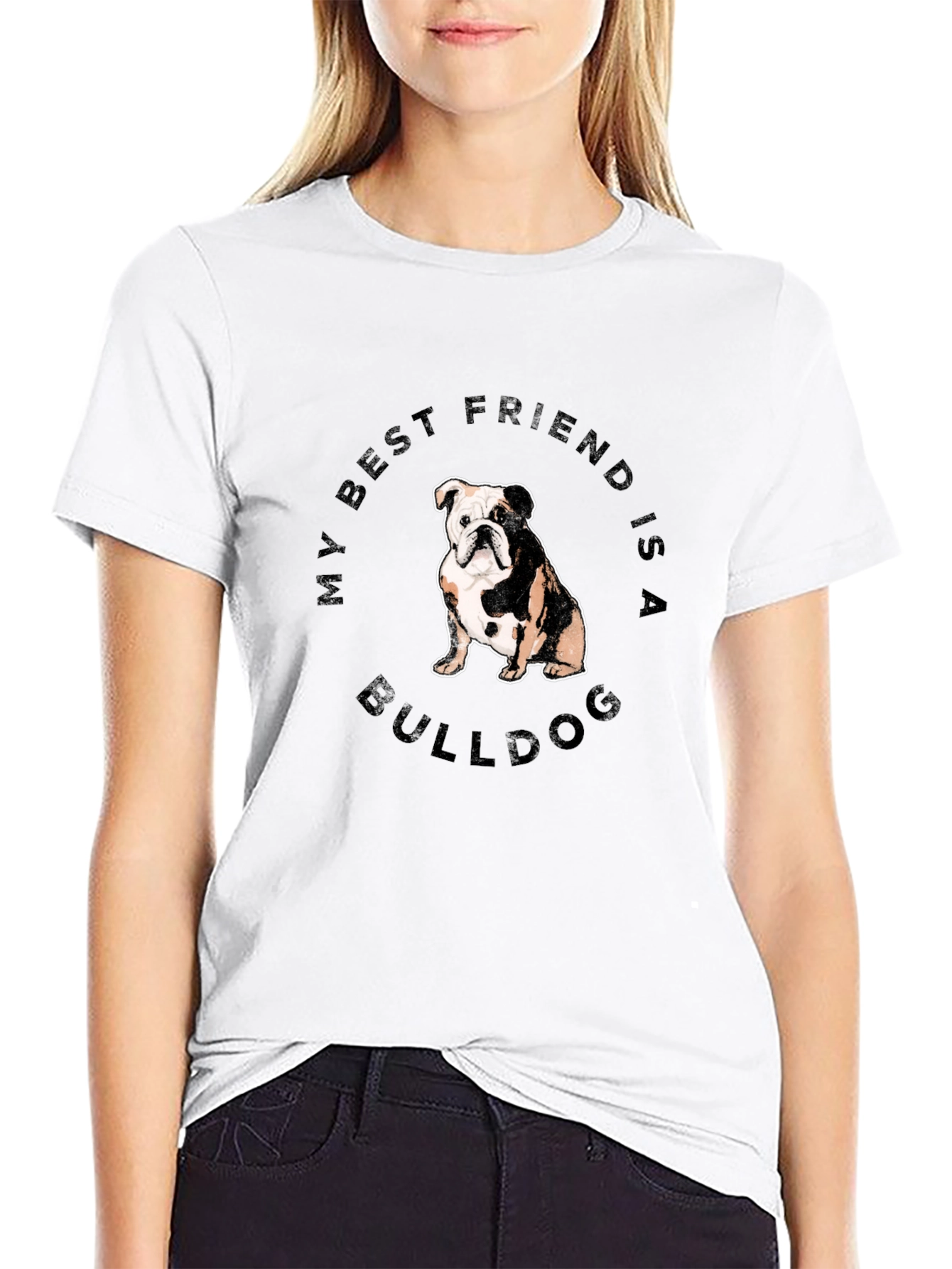 Camiseta Negra Bulldog: Mi Mejor Amigo