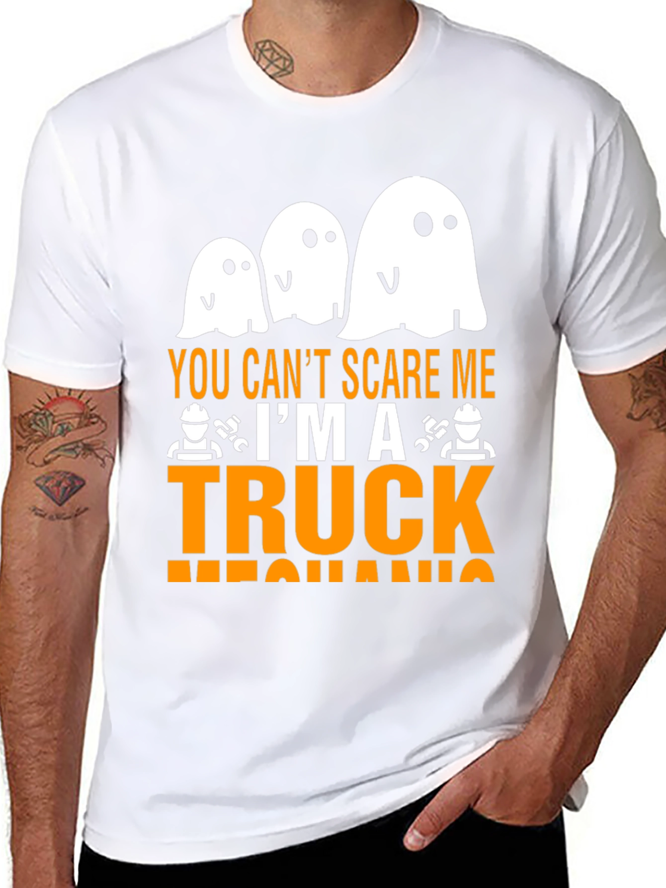 Camiseta Mecánico Camión Halloween - ¡No me asustas!
