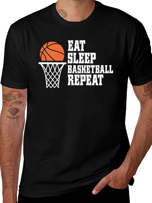 Camiseta Hombre Baloncesto - Come Duerme Baloncesto Repite